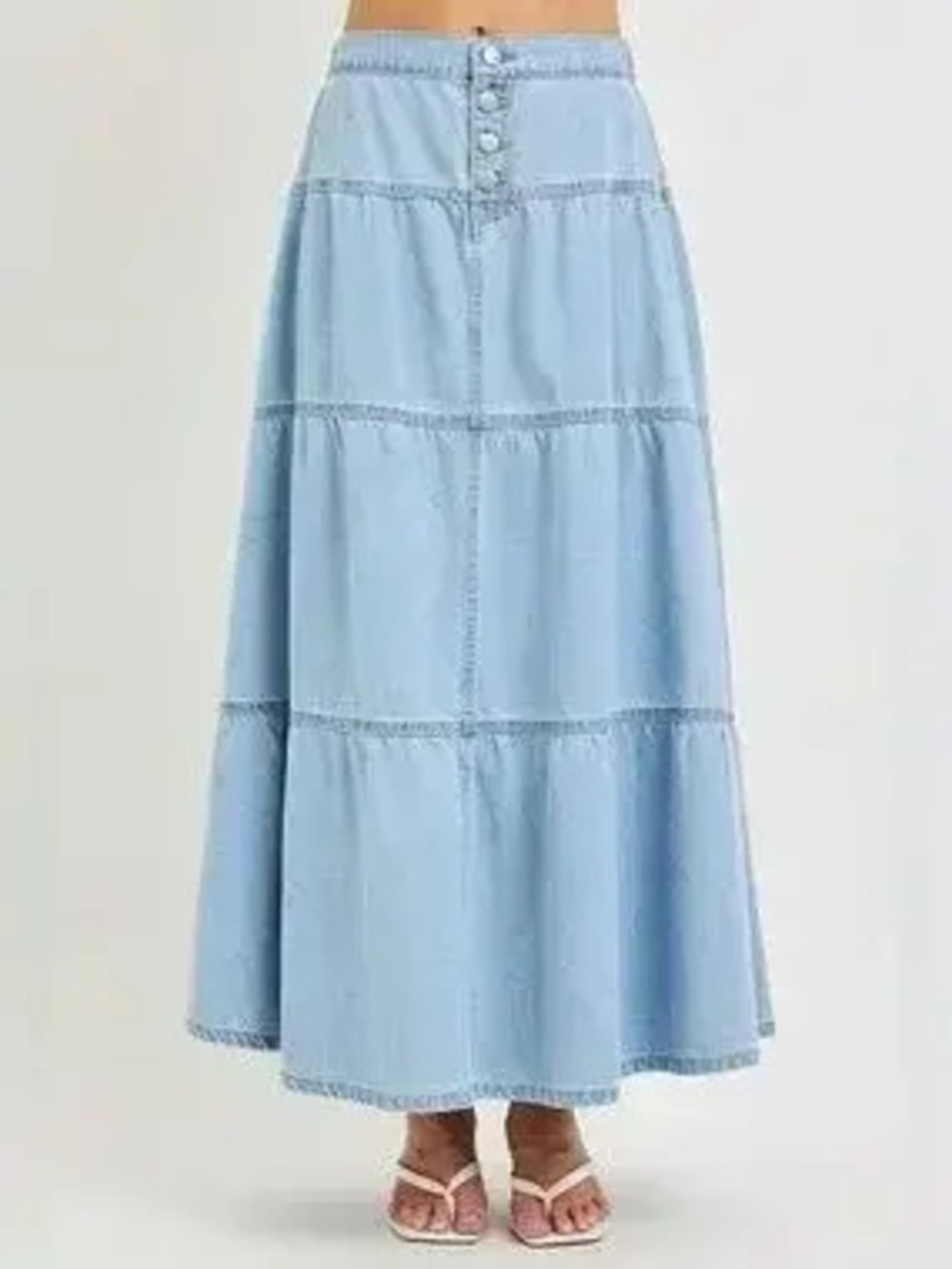 RISEN High Rise Ruffle Long Skirts - Picture 3 of 7